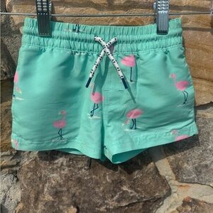 The Beaufort Bonnet Company Mint Flamingo Swim Shorts